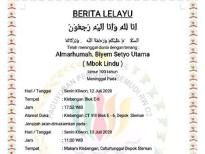 Mbah Lindu, Legenda Gudeg Yogya itu Tutup Usia Mbah Lindu, Legenda Gudeg Yogya itu Tutup Usia