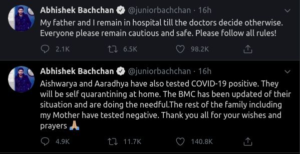 Usai Amitabh Bachchan & Abhishek, Aishwarya & Anaknya Positif Covid-19