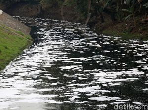 Sungai Buaran Jakarta Timur Berbusa