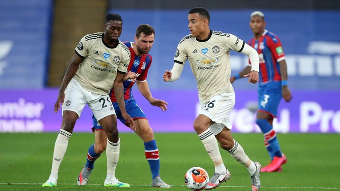 LONDON, ENGLAND - JULY 16: Mason Greenwood of Manchester United during the Premier League match between Crystal Palace and Manchester United at Selhurst Park on July 16, 2020 in London, England. Football Stadiums around Europe remain empty due to the Coronavirus Pandemic as Government social distancing laws prohibit fans inside venues resulting in all fixtures being played behind closed doors. (Photo by Peter Cziborra/Pool via Getty Images)