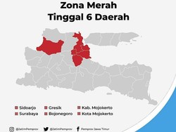 Zona Merah COVID-19 di Jatim Tinggal Enam