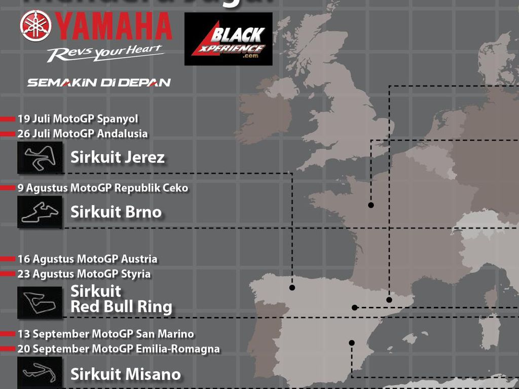 Infografis: MotoGP 2020 yang Padat Infografis: MotoGP 2020 yang Padat