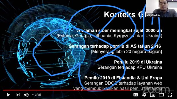 Diskusi Publik Keamanan Siber Teknologi Pilkada 2020 yang diadakan Perludem disusupi oleh peretas