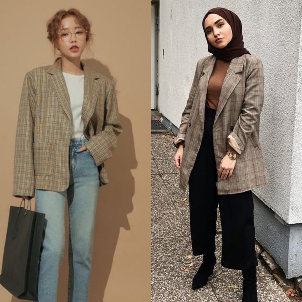 blazer dengan motif unik