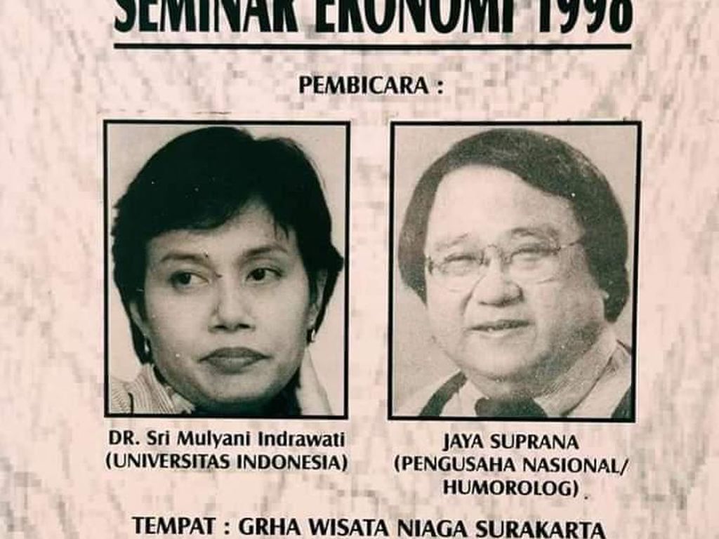 Foto Sri Mulyani Jadi Narasumber dan Jokowi Panitia Seminar Diambil 1998 Foto Sri Mulyani Jadi Narasumber dan Jokowi Panitia Seminar Diambil 1998