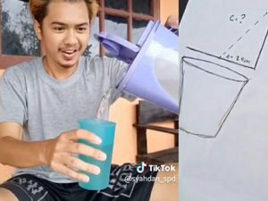 Ribet! Pria Ini Pakai Rumus Matematika untuk Tuang Air ke Gelas