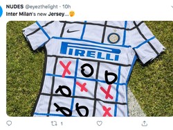 Jersey tandang Inter Milan untuk musim 2020/2021 ramai mengundang meme. (Foto: internet/Twitter)