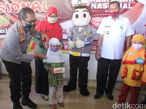 Hari Anak Nasional, Siswa TK di Waru Sidoarjo Dapat Face Shield dan Masker