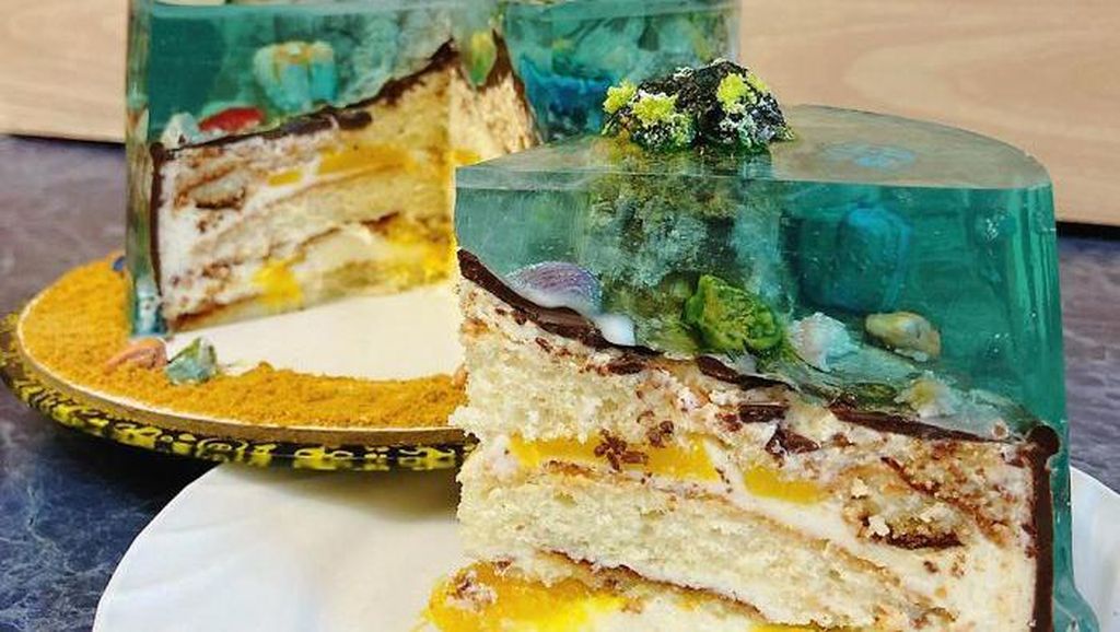 Cantik Banget! 10 Kue Jelly Ini Dibuat dengan Tampilan Pulau yang Indah