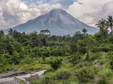 Merapi volcano in Central Java, Indonesia