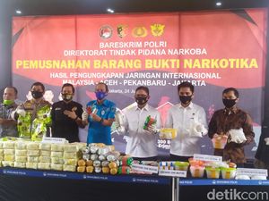 Polri Musnahkan Narkotika Hasil Ungkap 3 Jaringan Internasional