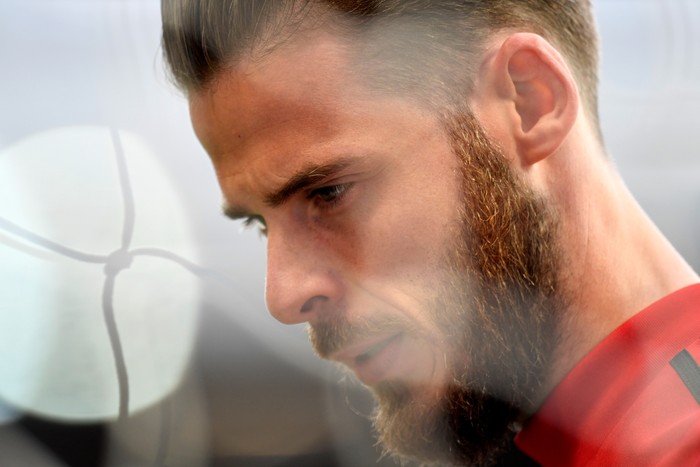 Manchester United v Southampton FC - Premier League
MANCHESTER, ENGLAND - JULY 13: David De Gea of Manchester United looks on during his warm up prior to the Premier League match between Manchester United and Southampton FC at Old Trafford on July 13, 2020 in Manchester, England. Football Stadiums around Europe remain empty due to the Coronavirus Pandemic as Government social distancing laws prohibit fans inside venues resulting in all fixtures being played behind closed doors. (Photo by Peter Powell/Pool via Getty Images)
