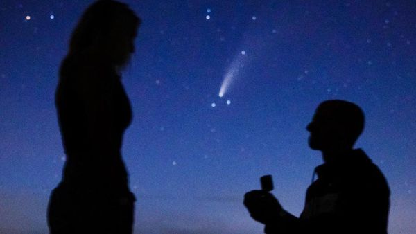 Viral Pasangan Tunangan di Bawah Bintang Jatuh yang Muncul 6.800 Tahun Sekali