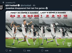 Ramai Meme Juventus, Nyonya Tua Raib di Ambang Scudetto