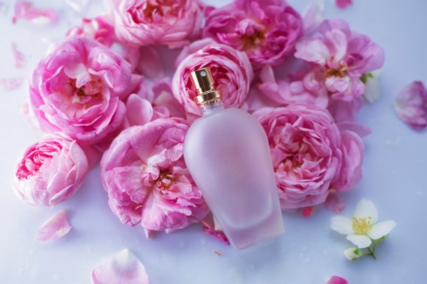 Koleksi foto aroma parfum wanita yang disukai pria yang berasal dari bunga mawar.