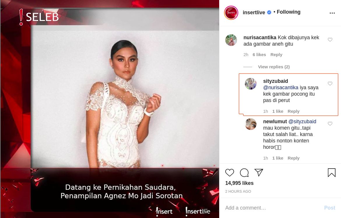 Motif kebaya Agnez Mo disebut mirip pocong