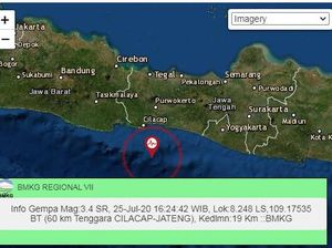 Gempa M 3,4 Terjadi di Cilacap Sore Ini