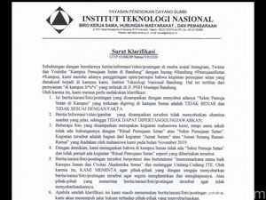 Soal Sekte Pemuja Setan, Begini Penjelasan Lengkap Itenas Bandung Soal Sekte Pemuja Setan, Begini Penjelasan Lengkap Itenas Bandung