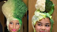 Kreatif! Model Cilik Ini Tirukan Penampilan Selebriti Pakai Bahan Makanan
