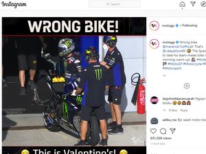 Momen Kocak Vinales Nyaris Pakai Motor Valentino Rossi