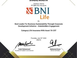 Dirut BNI Life Raih Penghargaan dari Financial Top Leader Award 2020