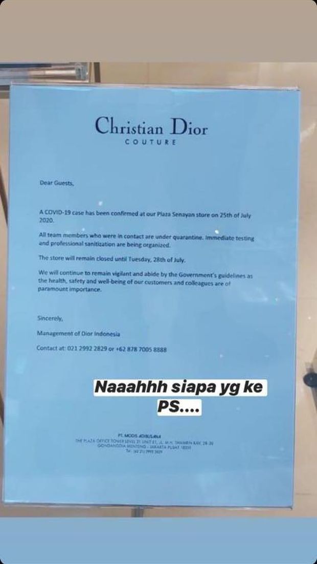 Surat Christian Dior Indonesia yang beredar di WhatsApp