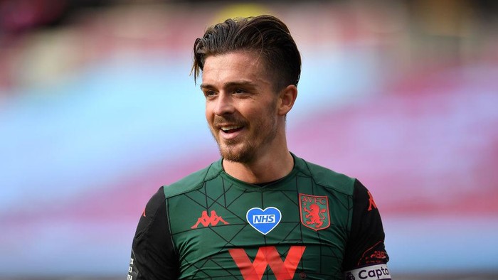 LONDON, ENGLAND - JULY 26: Jack Grealish of Aston Villa reacts during the Premier League match between West Ham United and Aston Villa at London Stadium on July 26, 2020 in London, England. (Photo by Justin Setterfield/Getty Images)