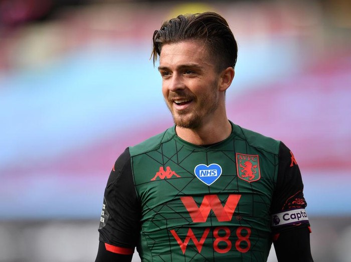 LONDON, ENGLAND - JULY 26: Jack Grealish of Aston Villa reacts during the Premier League match between West Ham United and Aston Villa at London Stadium on July 26, 2020 in London, England. (Photo by Justin Setterfield/Getty Images)