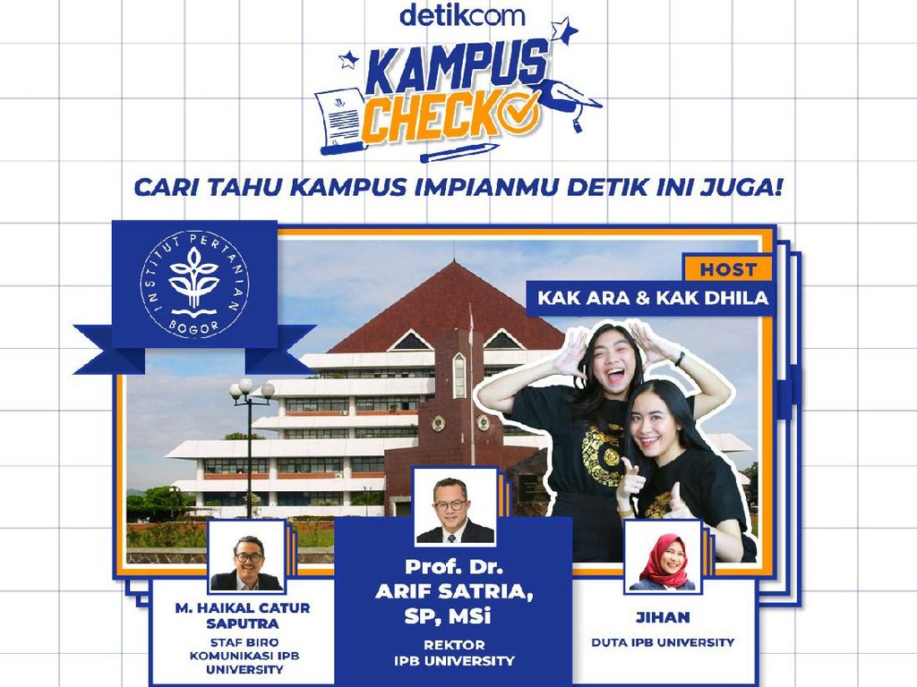 Ingin Jadi Mahasiswa Baru IPB? Yuk Ikuti Kampus Check detikcom! Ingin Jadi Mahasiswa Baru IPB? Yuk Ikuti Kampus Check detikcom!