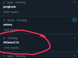 #Klaten216 Masuk Trending Topic Twitter, Sugeng Ambal Warsa Klaten!