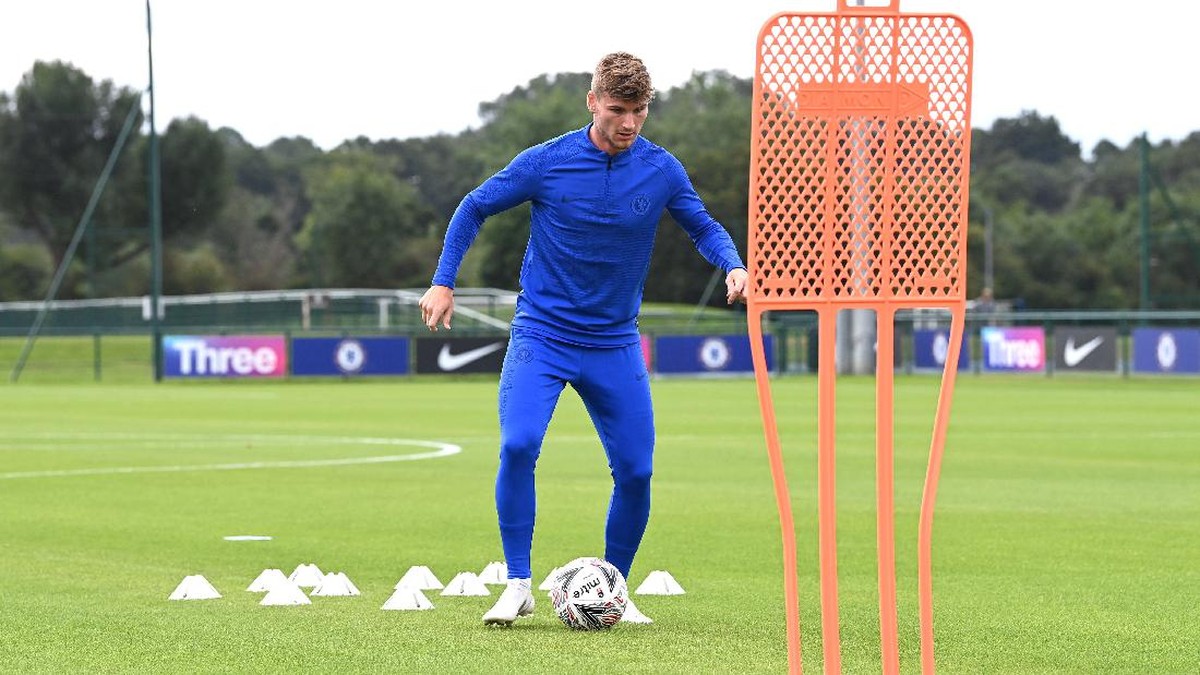 Werner sudah latihan bareng Chelsea. Foto: Twitter @Chelseafc