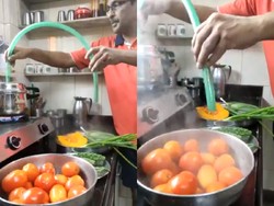 Takut Virus Corona, Pria Ini Bersihkan Sayuran dengan Uap Panci Presto