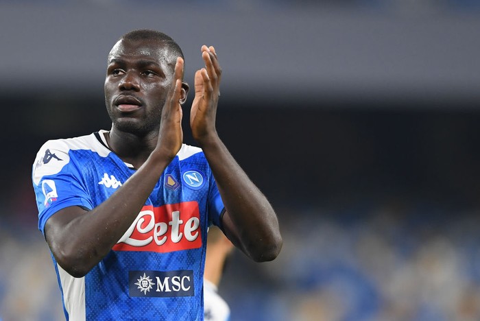 NAPLES, ITALY - SEPTEMBER 14: Kalidou Koulibaly of SSC Napoli in actionduring the Serie A match between SSC Napoli and UC Sampdoria at Stadio San Paolo on September 14, 2019 in Naples, Italy. (Photo by Francesco Pecoraro/Getty Images)