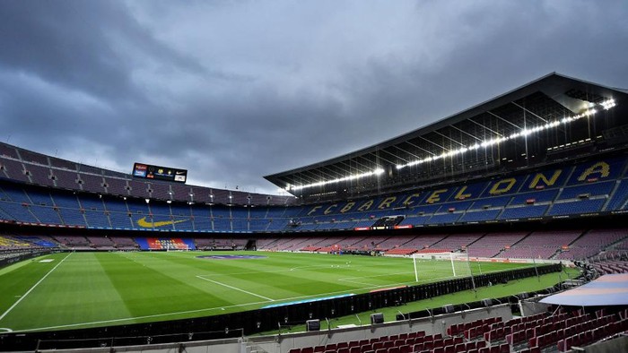 BARCELONA, SPAIN - JULY 16: A general view of the stadium ahead of the Liga match between FC Barcelona and CA Osasuna at Camp Nou on July 16, 2020 in Barcelona, Spain. (Photo by David Ramos/Getty Images)