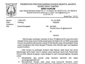 Ramai soal Somasi Pemprov DKI ke Artis Ike Muti