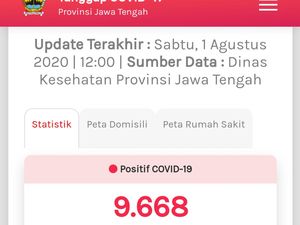 Update COVID-19 di Jateng 1 Agustus: Kasus Positif Tambah 95 Jadi 9.668