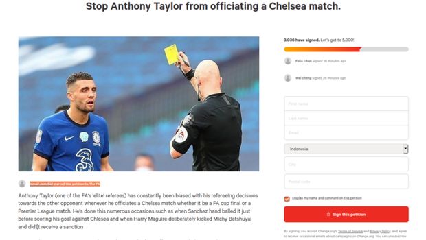 anthony taylor chelsea piala fa mateo kovacic