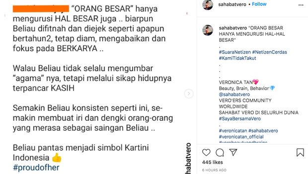 Postingan Instagram Sahabat Vero