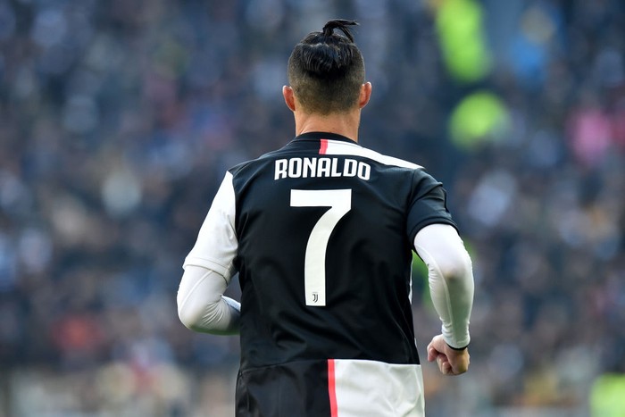 TURIN, ITALY - FEBRUARY 02: Cristiano Ronaldo of Juventus looks on during the Serie A match between Juventus and  ACF Fiorentina at Allianz Stadium on February 02, 2020 in Turin, Italy. (Photo by Tullio M. Puglia/Getty Images)