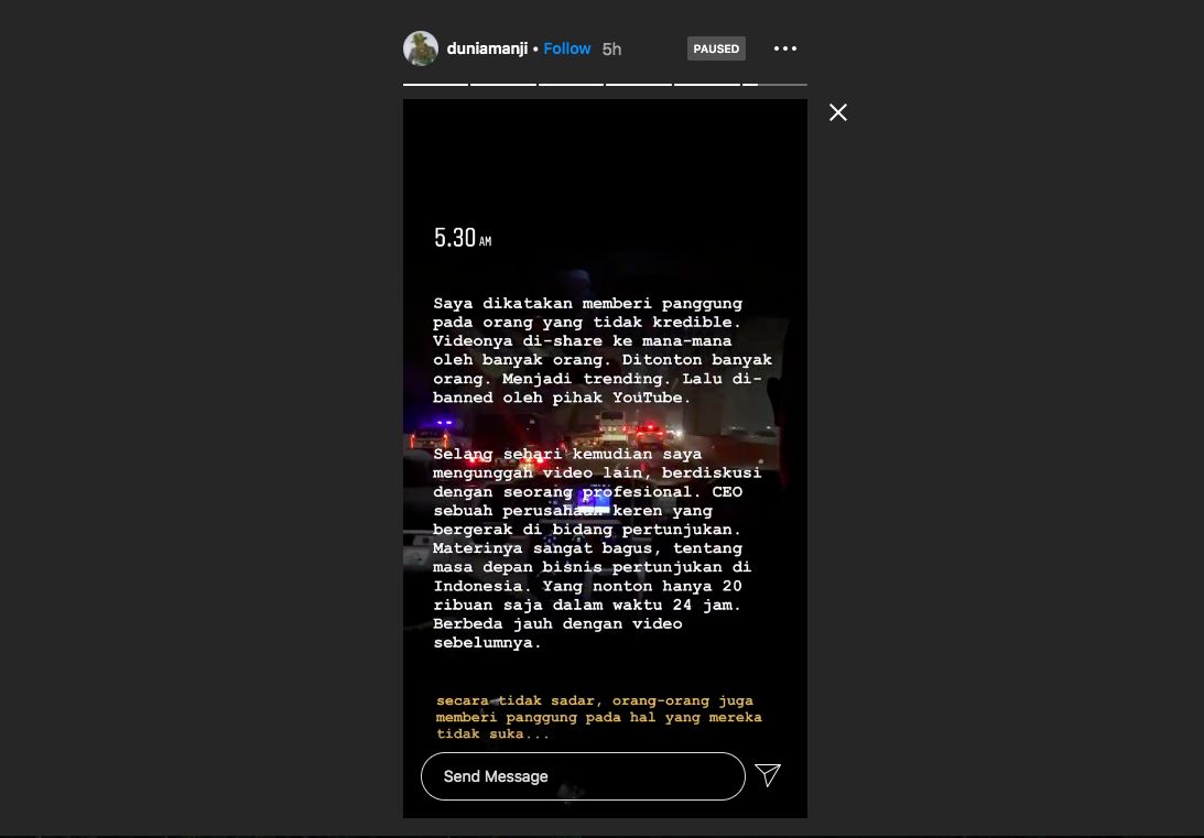 Pernyataan Anji usai video obat Covid-19 hilang