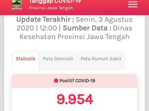 Update COVID-19 di Jateng 3 Agustus: Positif Tambah 219 Jadi 9.954