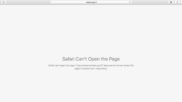 Website kemenkes.go.id tidak bisa diakses
