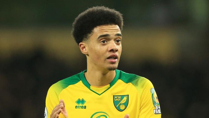 NORWICH, ENGLAND - FEBRUARY 28: Jamal Lewis of Norwich City celebrates victory during the Premier League match between Norwich City and Leicester City at Carrow Road on February 28, 2020 in Norwich, United Kingdom. (Photo by Stephen Pond/Getty Images)