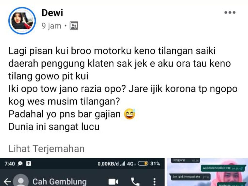 Ramai Mengulik Postingan Pandemi dan Habis Gajian, Tilang Tetap Jalan Ramai Mengulik Postingan Pandemi dan Habis Gajian, Tilang Tetap Jalan