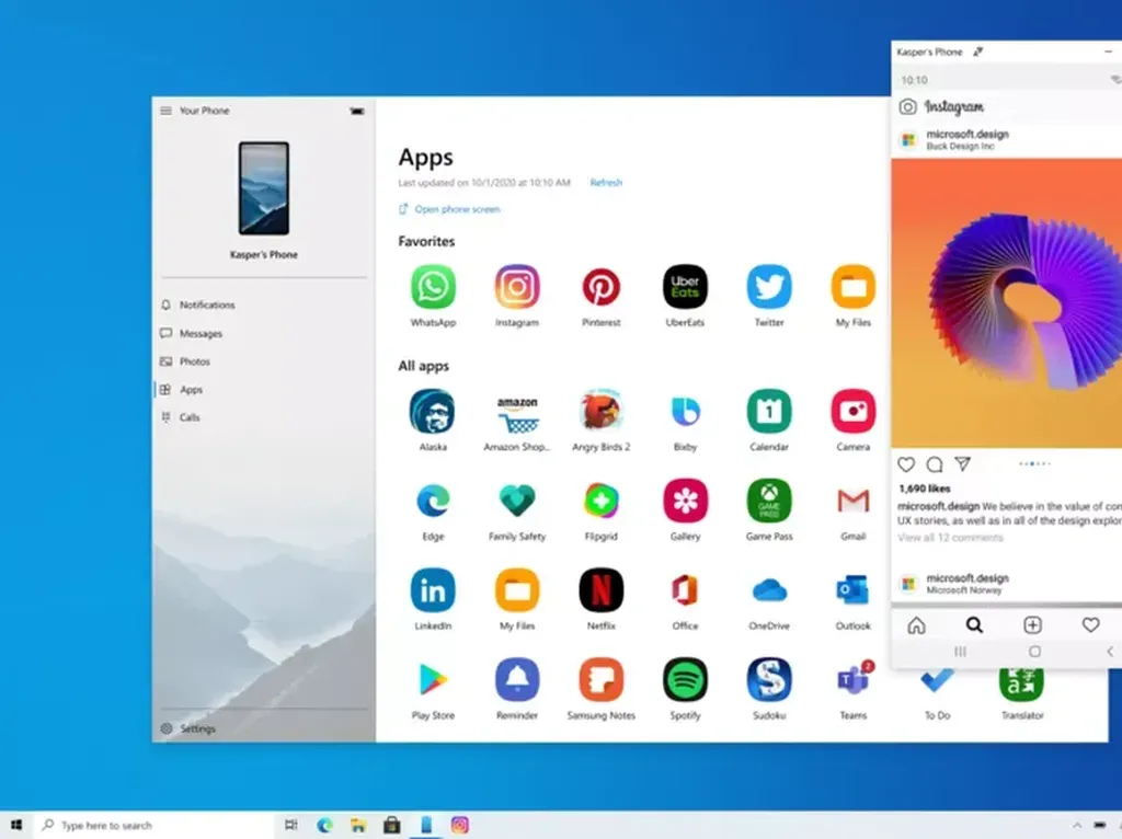 Microsoft Your Phone Bisa Jalankan Aplikasi Android di Windows 10