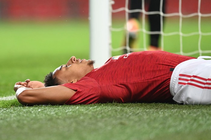 MANCHESTER, ENGLAND - AUGUST 05: Jesse Lingard of Manchester United reacts during the UEFA Europa League round of 16 second leg match between Manchester United and LASK at Old Trafford on August 05, 2020 in Manchester, England. (Photo by Michael Regan/Getty Images)