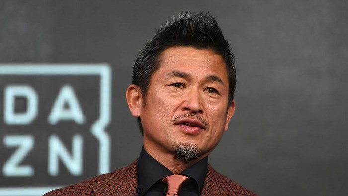 TOKYO, JAPAN - FEBRUARY 15:  (EDITORIAL USE ONLY) Kazuyoshi Miura of Yokohama FC attends the J.League Kick Off Conference on February 15, 2018 in Tokyo, Japan.  (Photo by Etsuo Hara/Getty Images)