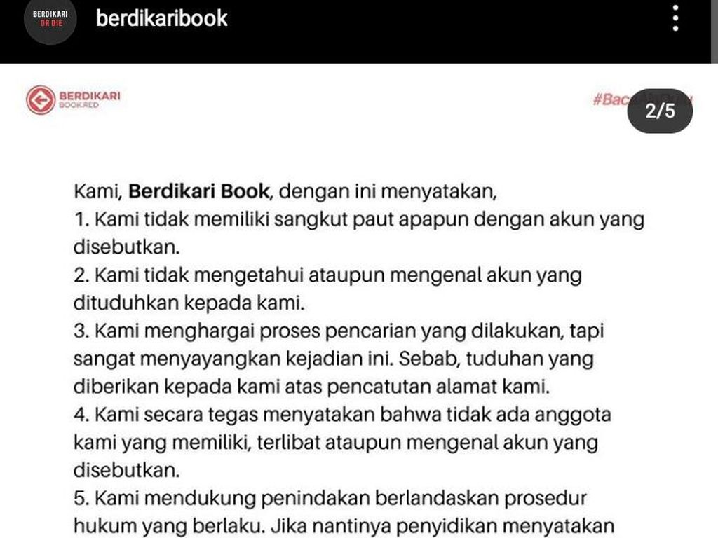 Berdikari Book Cerita Didatangi Aparat Gegara Dicatut Akun Hina TNI