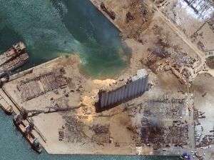 Bekas Ledakan di Lebanon Terlihat dari Satelit Bekas Ledakan di Lebanon Terlihat dari Satelit