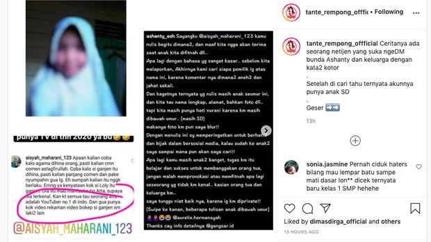 Tangkapan layar akun gosip Instagram dari unggahan Ashanty.